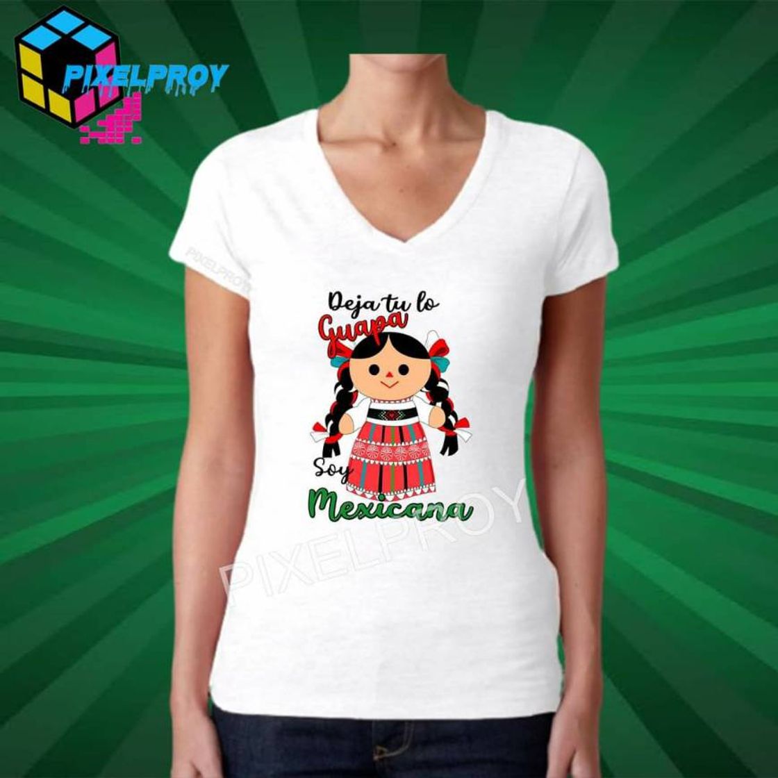 Social Playera deja tu lo guapa soy Mexicana