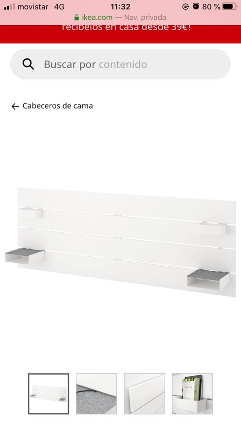 Social NORDLI Cabecero, blanco, 140