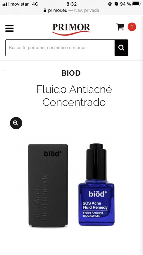 Producto Fluido anti acné concentrado 