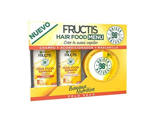 Garnier Fructis Cofre Hair Food Banana Nutritiva para Pelo Seco - Crea