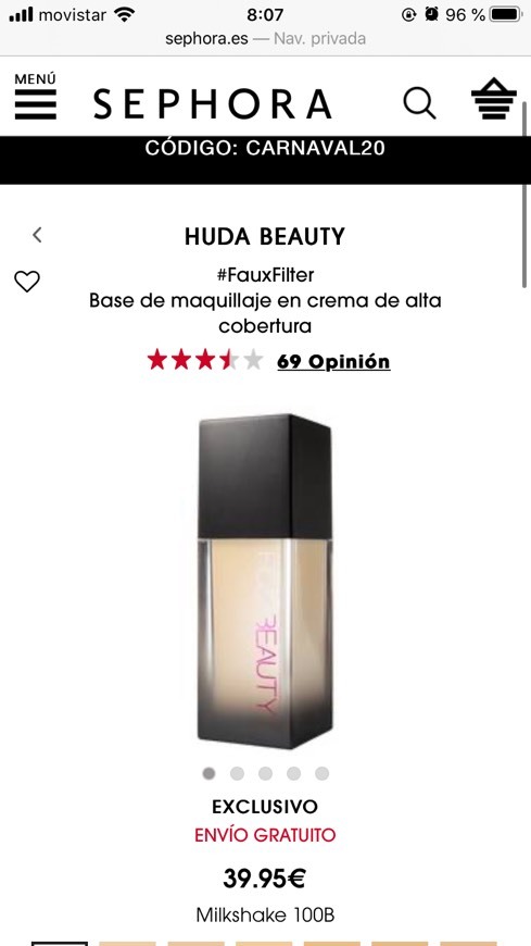 Product HUDA BEAUTY
#FauxFilter
Base de maquillaje en crema de alta 