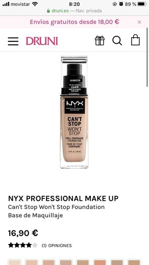 NYX PROFESSIONAL MAKE UP
Can't Stop Won't Stop Foundation