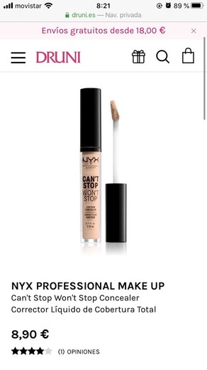 NYX PROFESSIONAL MAKE UP
Can't Stop Won't Stop Concealer