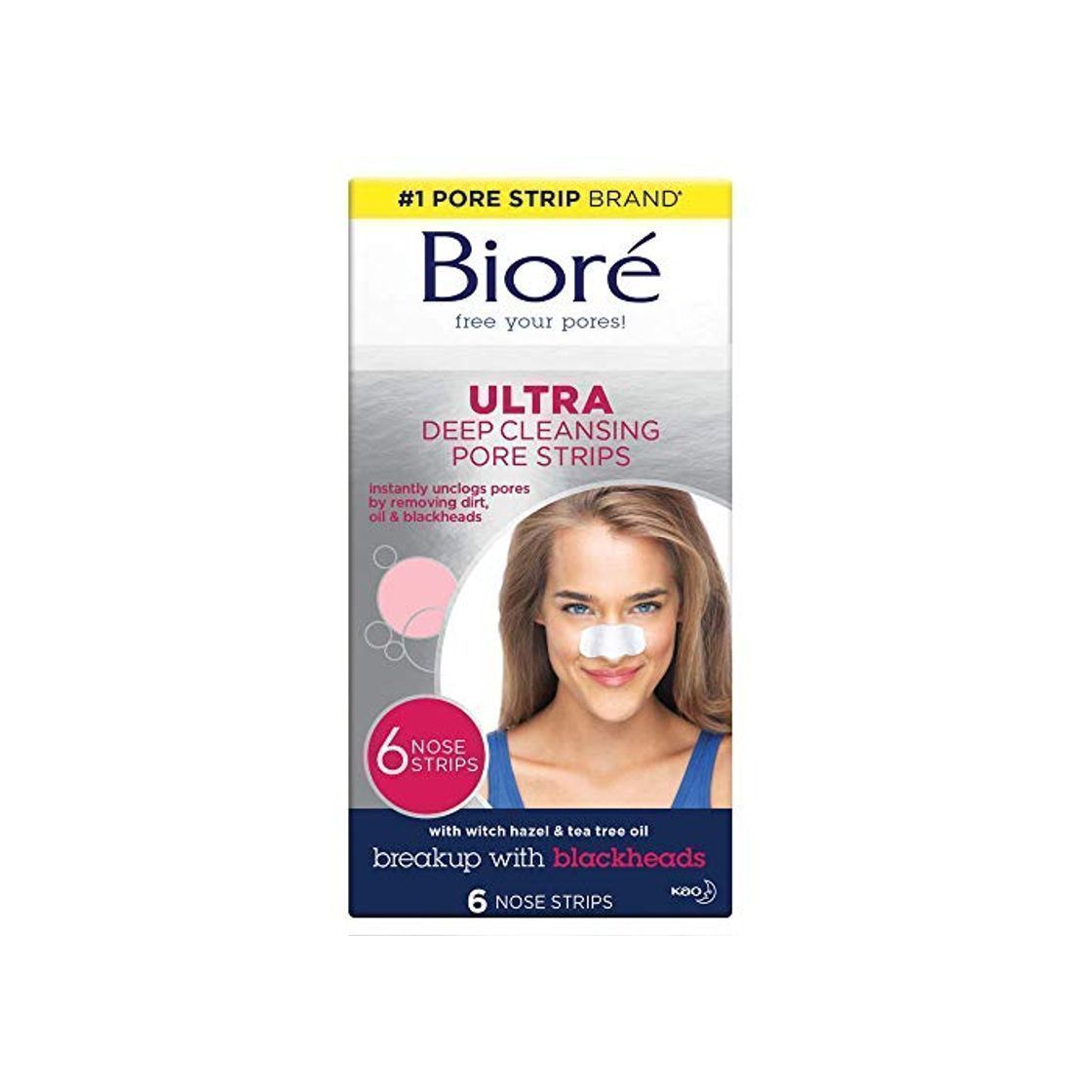 Social Biore Limpieza profunda de poros tiras 6 Nariz ULTRA tiras Tea Tree