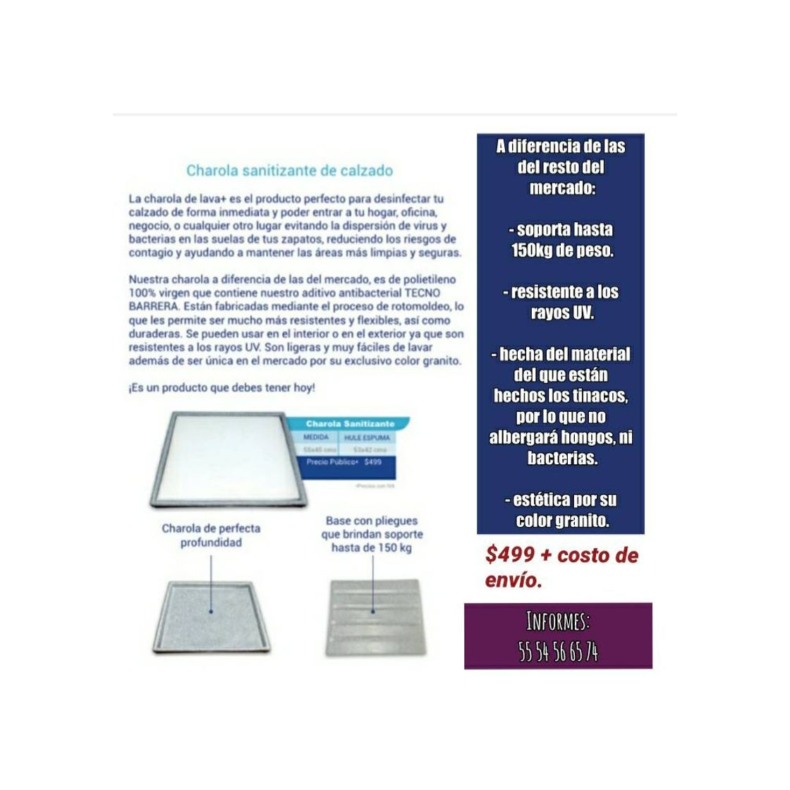 Social Charola sanitizante de última tecnología