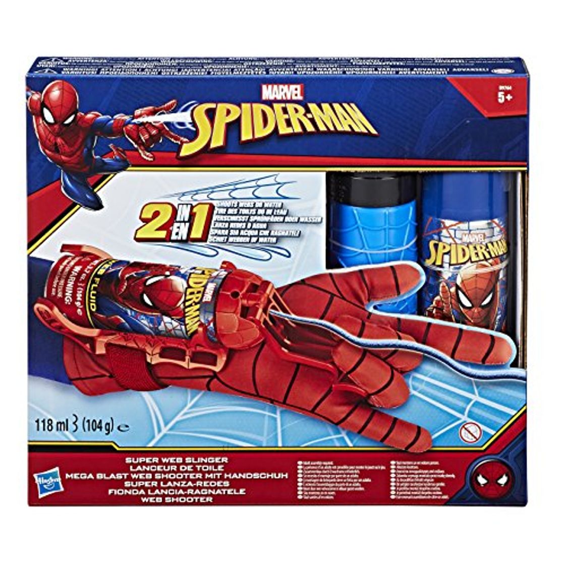 Producto Hasbro-B9764EM0 Marvel Super Web Slinger, Color Negro, Azul, Rojo