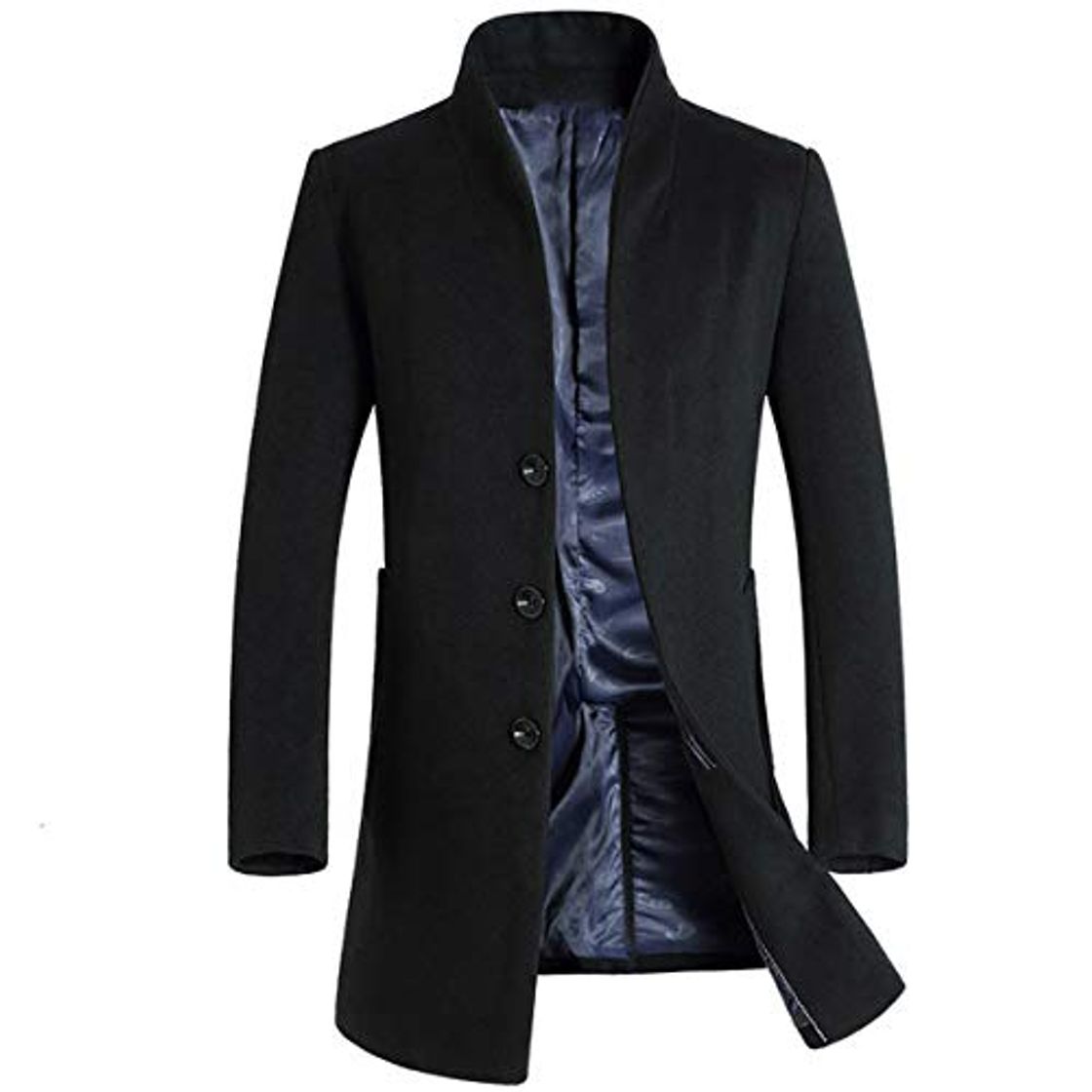 Fashion Abrigo de Trinchera para Hombre Abrigo Largo de Lana de Corte Slim Chaqueta de Abrigo de Cachemira Abrigos Abrigo de Invierno Abrigo cálido