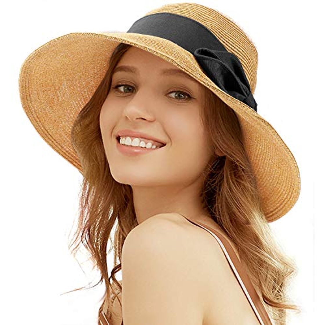 Moda Tacobear Pamela Mujer Verano Sombrero Plegable Sombrero de Playa ala Ancha Sombrero