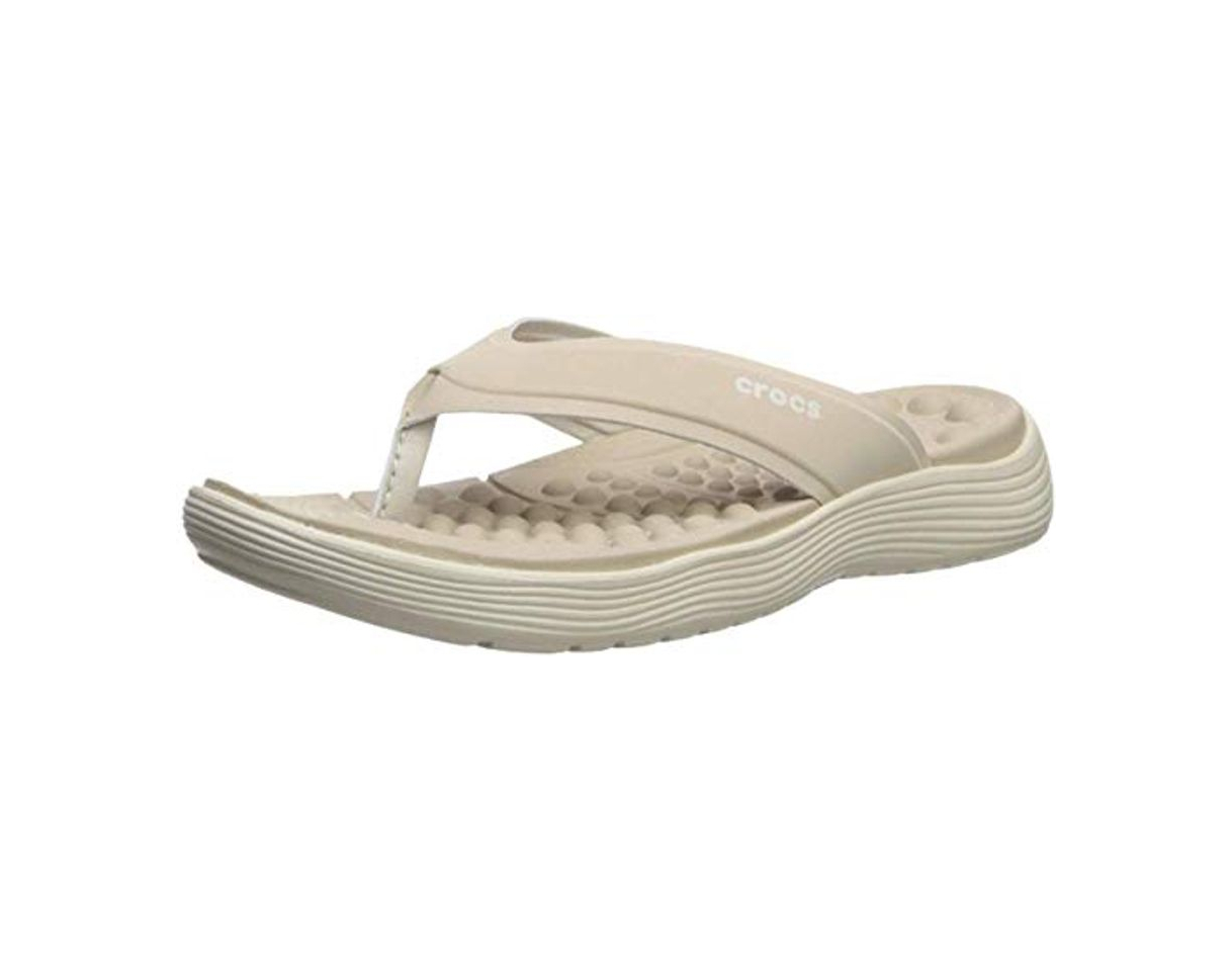 Social Crocs Reviva Flip Women, Chanclas para Mujer, Beige