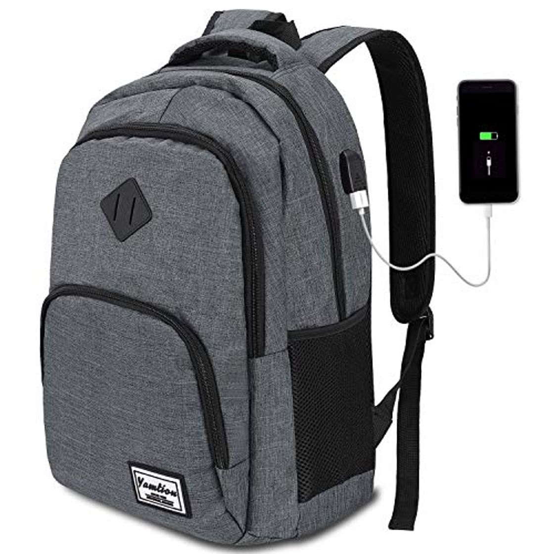 Social YAMTION Mochila Hombre para Portátil Mochilas Escolares Juveniles con Puerto USB Resistente