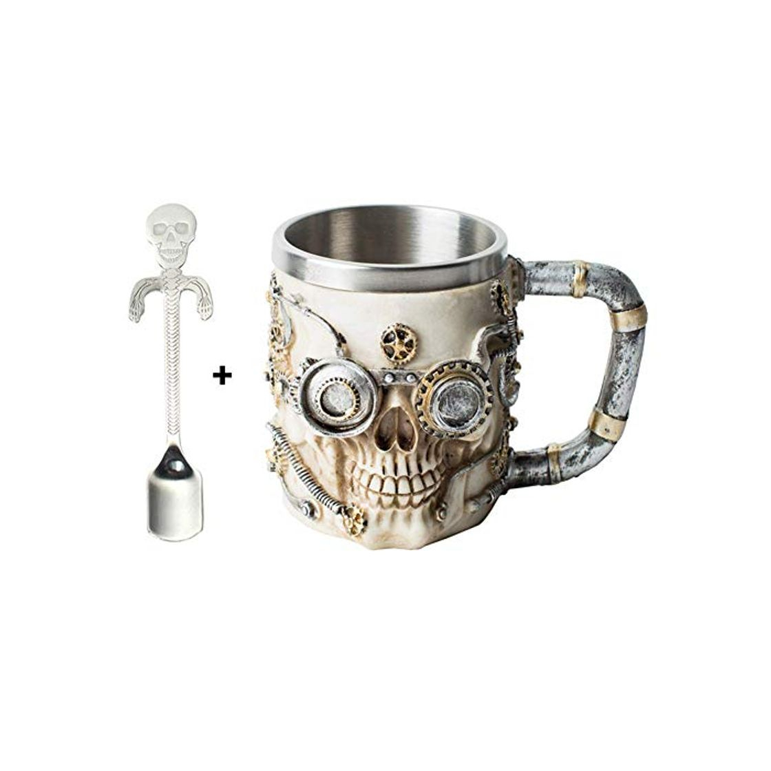 Social Zeeanker 2019 Nueva Calavera Cerveza Taza de café Vikingo Cuerno para Beber