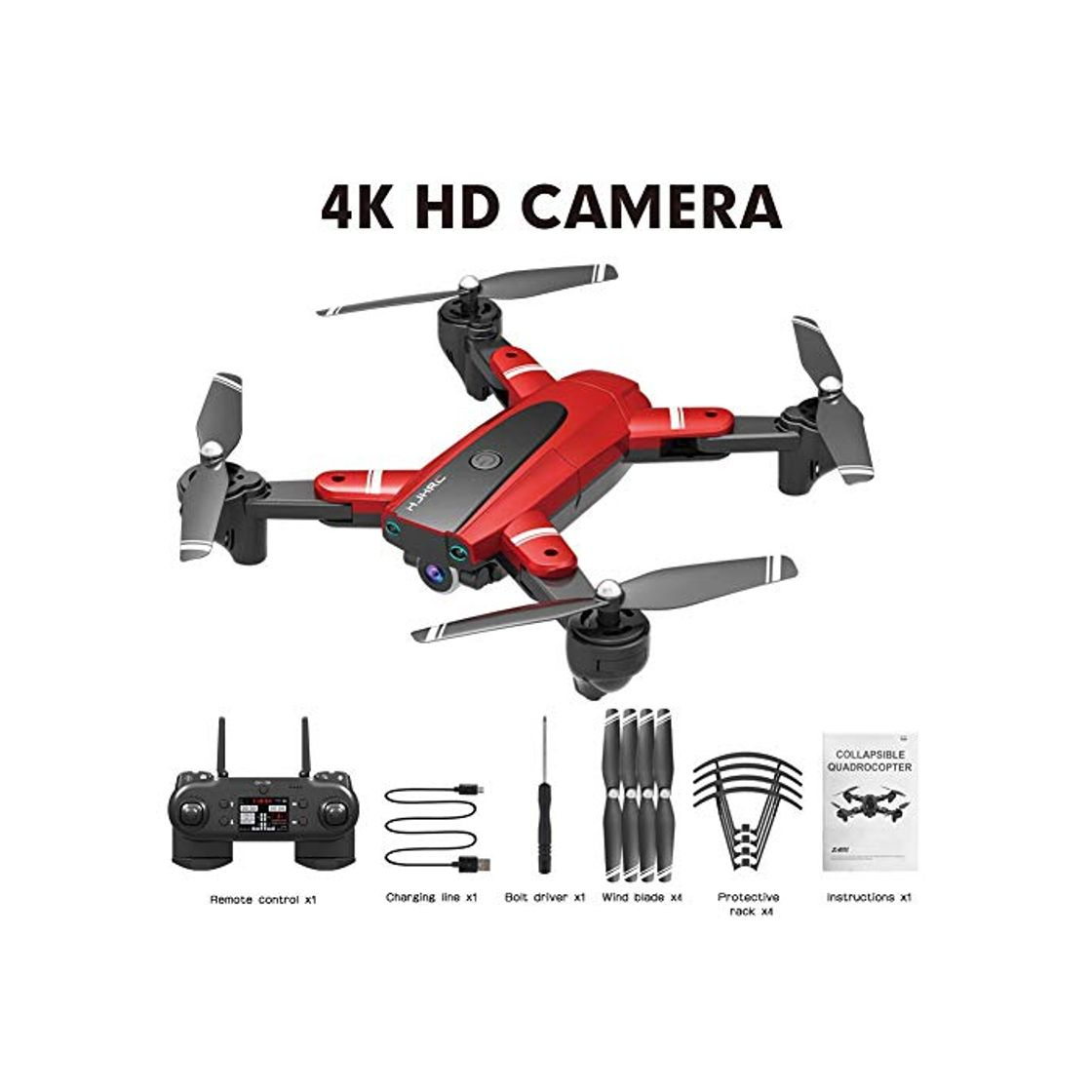 Social GPS HJ18 1080P 4K Drone, WiFi FPV Drone Plegable, Cámara de posicionamiento