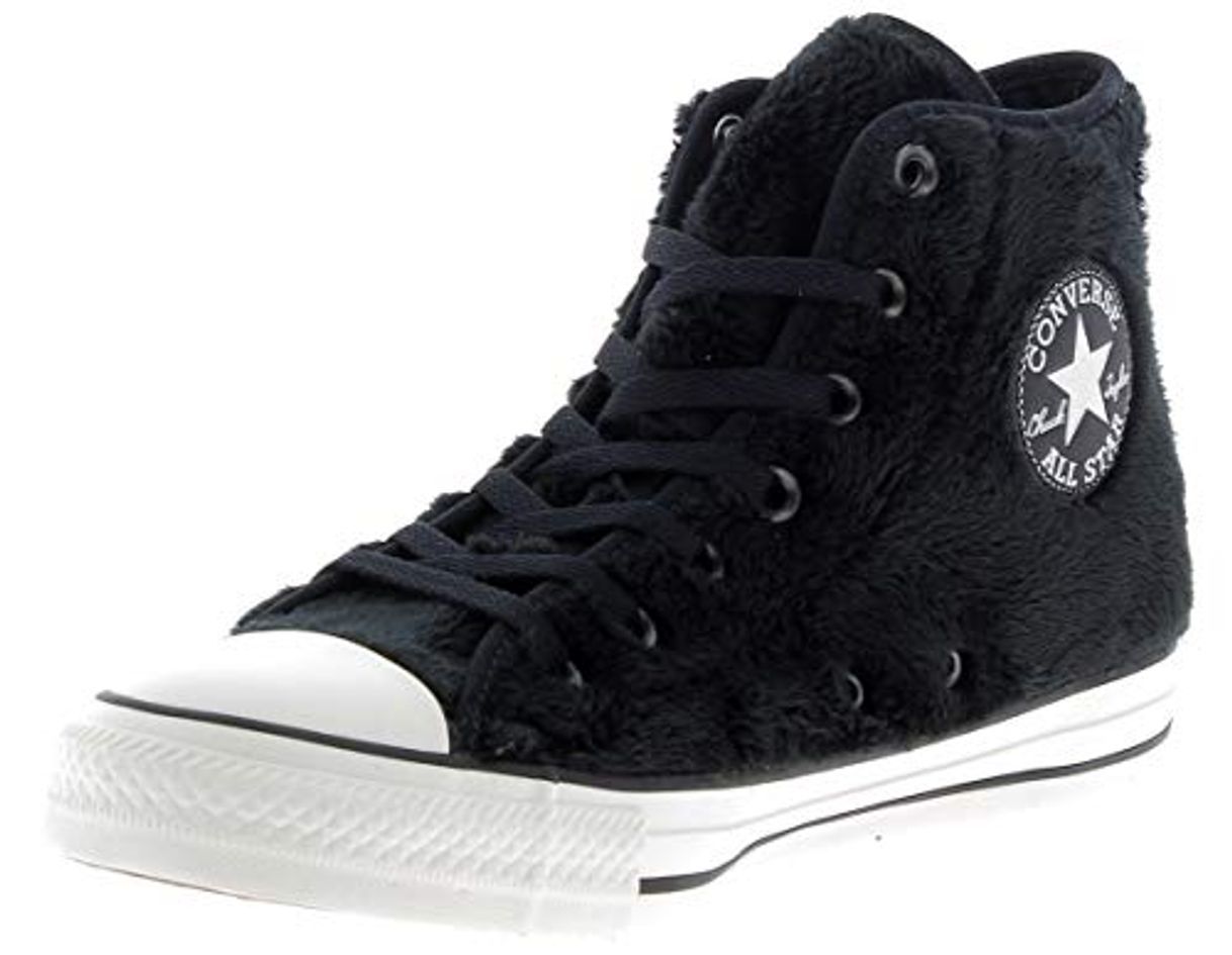 Fashion Sneakers Donna CONVERSE ct as hi faux fur pelo alta bianco nero