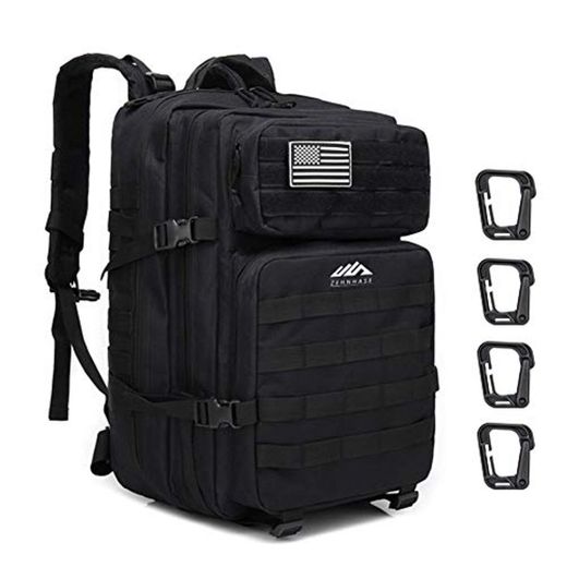 ZEHNHASE Mochila Táctica Impermeable 45L Gran Capacidad Nylon 600D Múltiples Bolsillos para