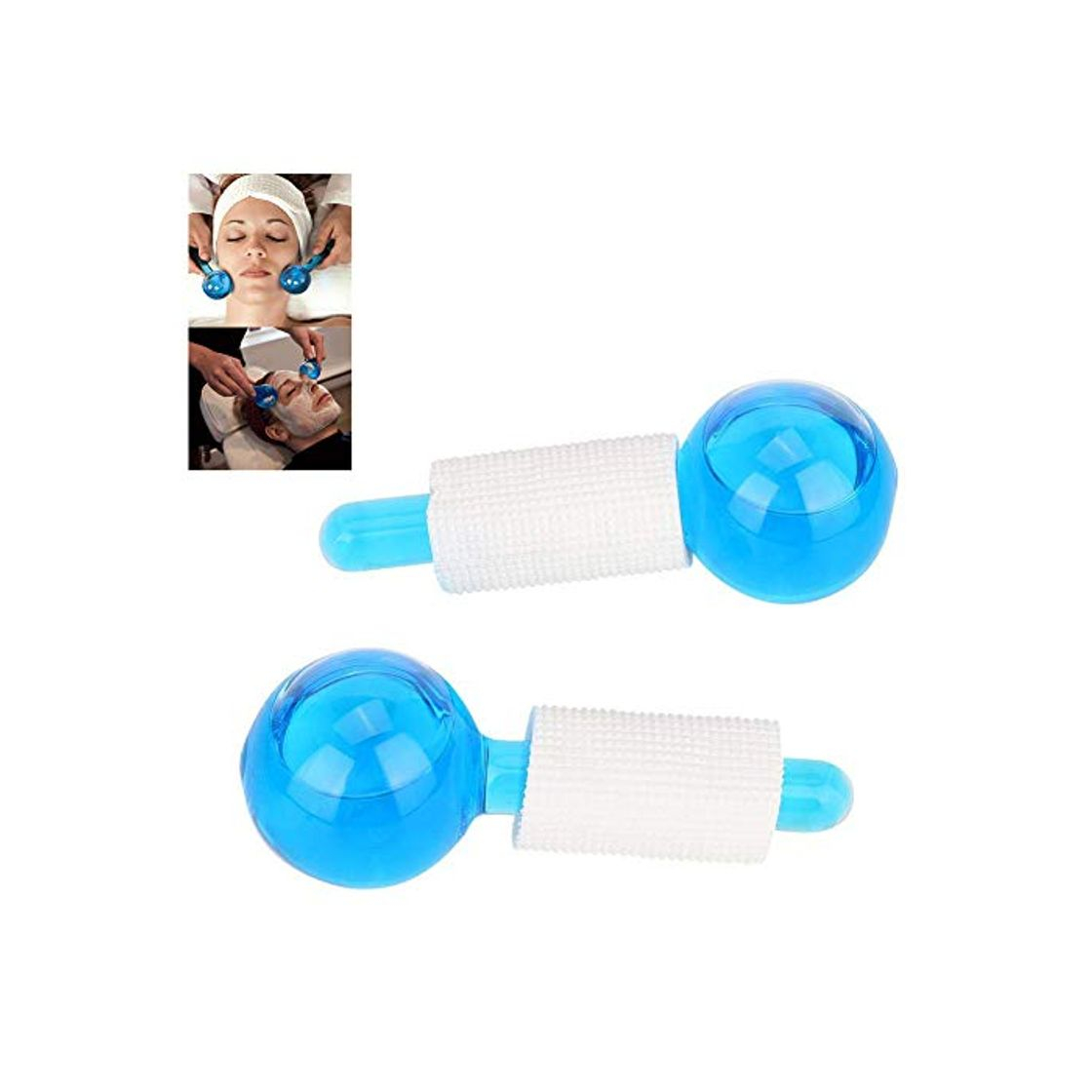 Producto 2 piezas Rodillo de Hielo Masajeador Facial Globos de Hielo Frío Bola de Masaje Facial para el Cuidado de la Piel Circulos Oscuros Dolor de Dolor Muscular Alivio Enrojecimiento