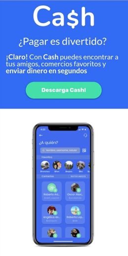 Hola Cash app para pagos, invita a tus amigos y recibe coins