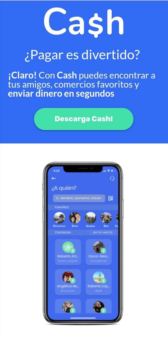 App Hola Cash app para pagos, invita a tus amigos y recibe coins