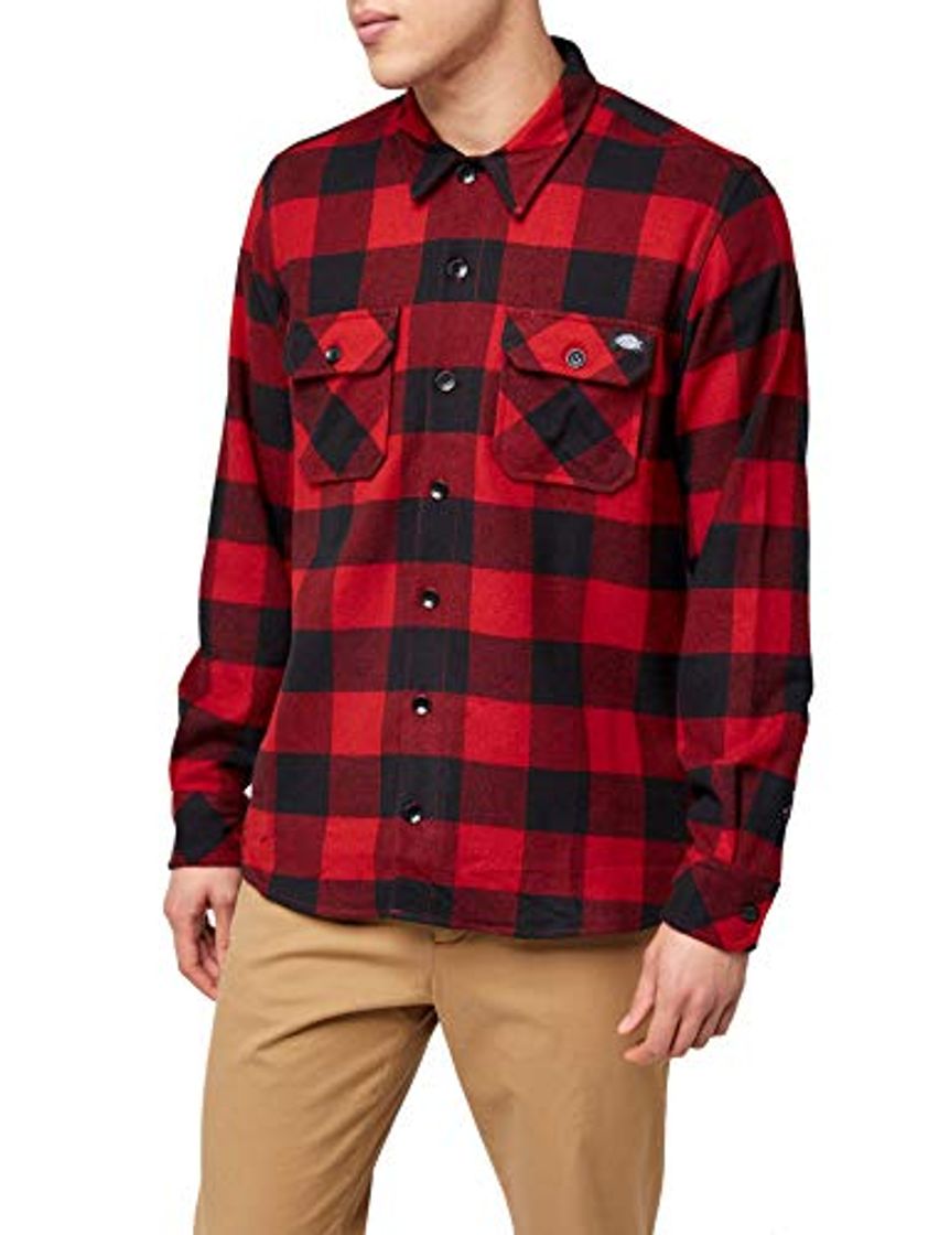 Fashion Dickies Streetwear Male Shirt Sacramento, Camisa Deportiva Para Hombre, Rojo, Mediano