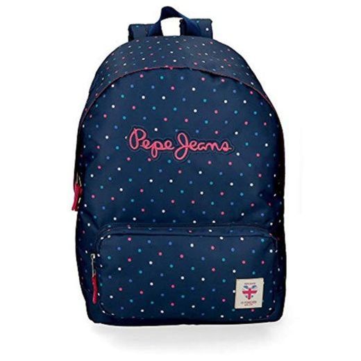 Pepe Jeans Molly Adaptable Backpack, Mochila Escolar para Niñas, Azul