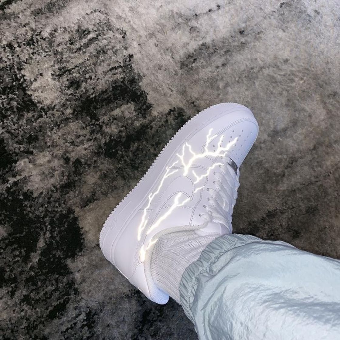 Moda Reflective lightning Airforce White Custom