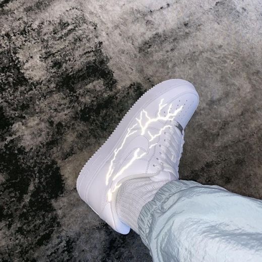 Reflective lightning Airforce White Custom