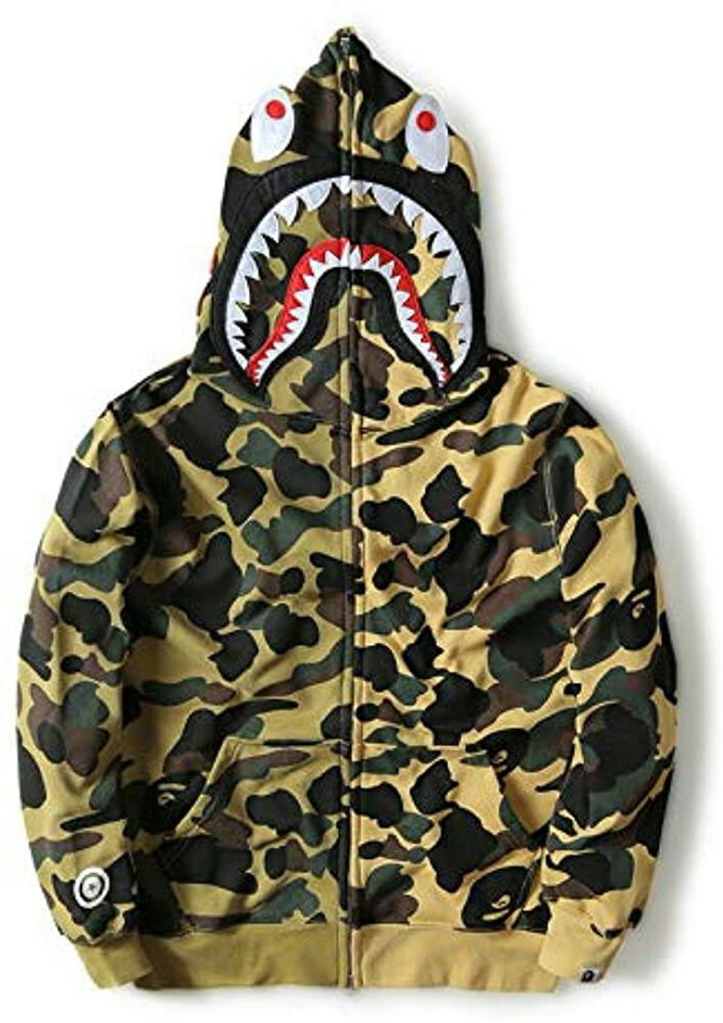 Fashion Bathing Ape Camo Bape Zip Shark Head Camouflage