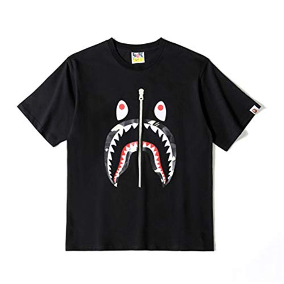 Products Casual Reflective Cartoon Tiger tee Shirt Camouflage Cotto Skull T Shirt Printed Shark Mouth Men Women Couples