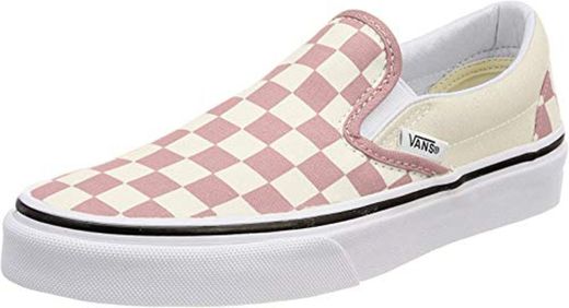 Vans Mens U Clasic Slip ON Checkerboard Zephyr Pink Size 9