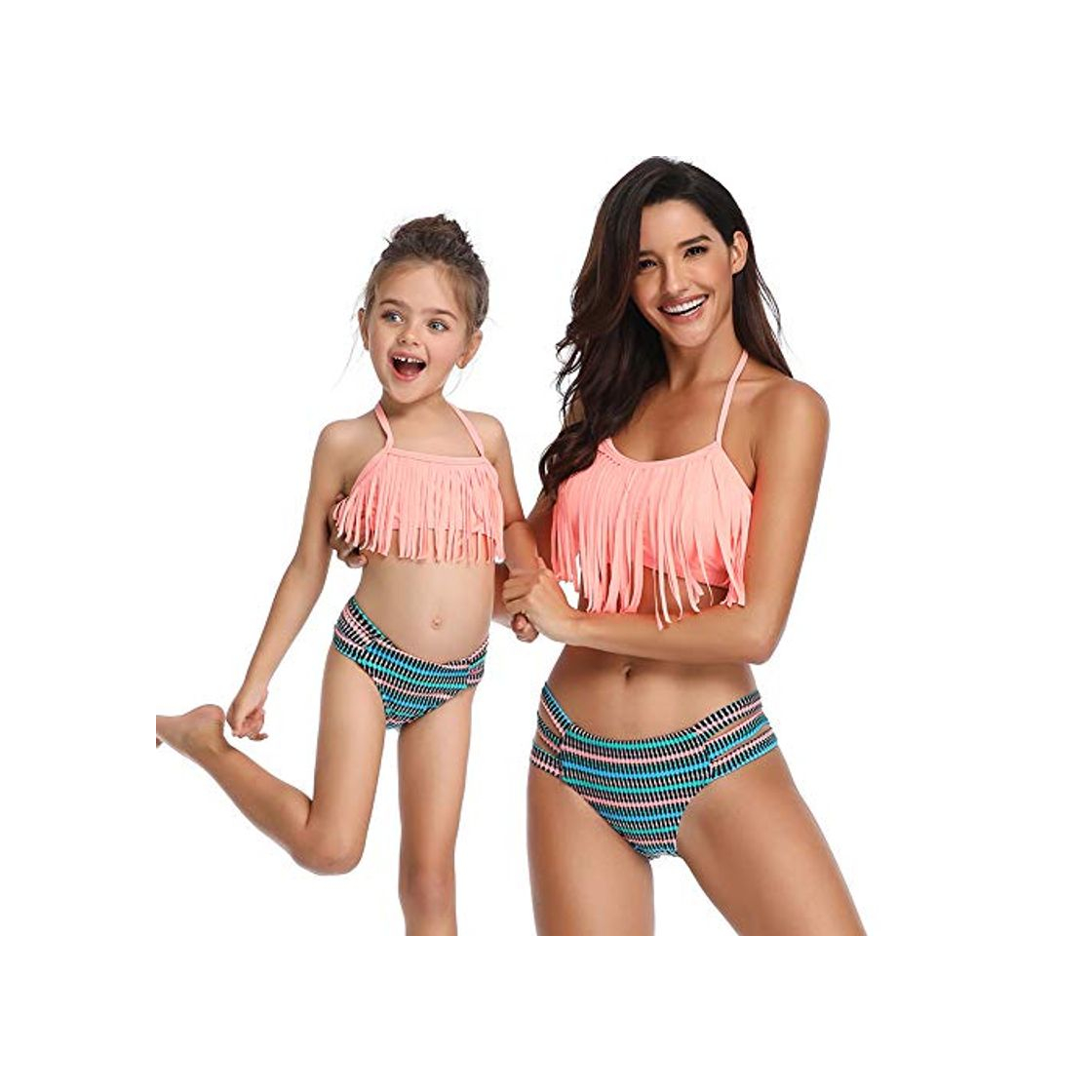 Moda FeelinGirl Madre e Hija Bikini de 2 Piezas Volantes Estampado Floral Bañador