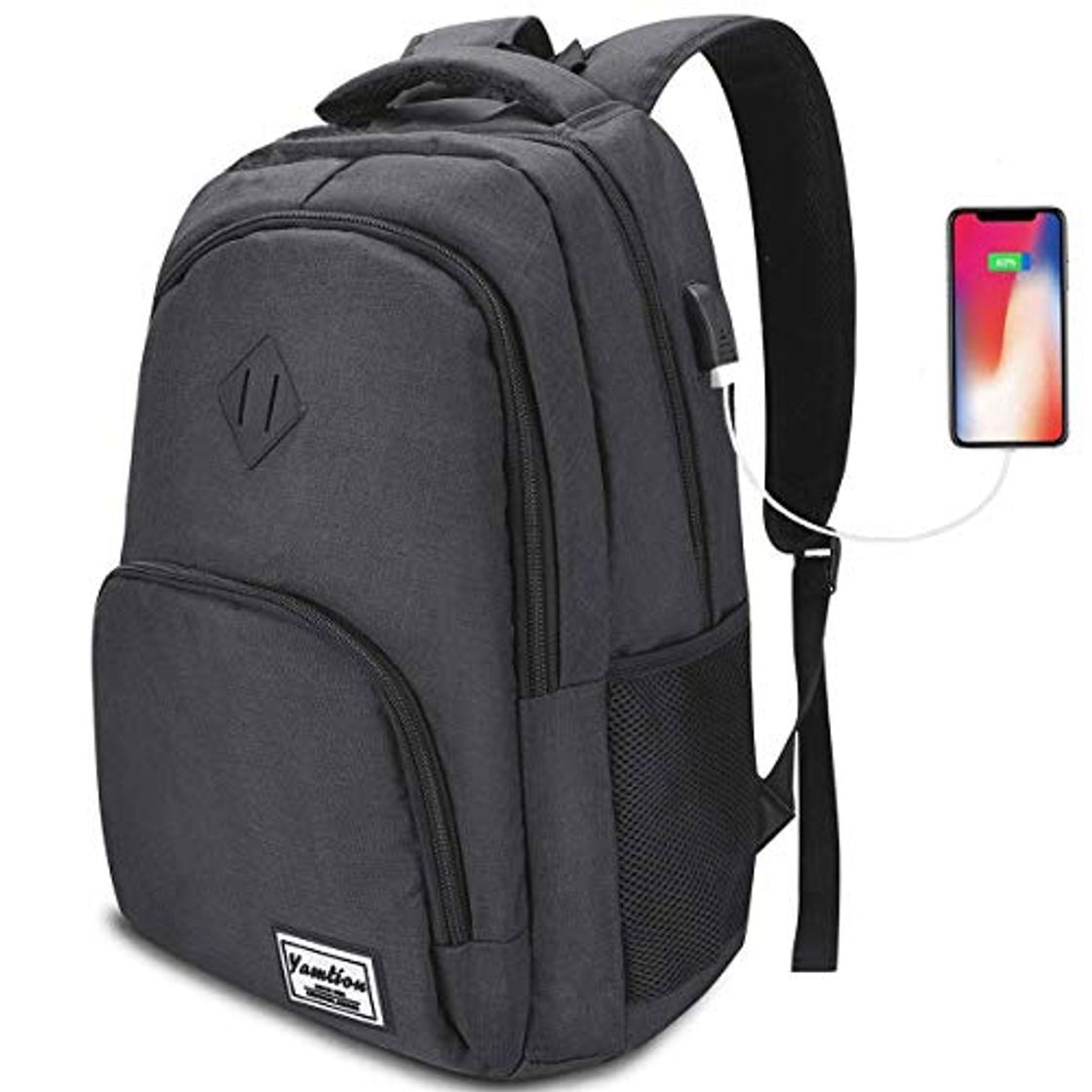 Moda Mochila Hombre con Puerto de Carga USB