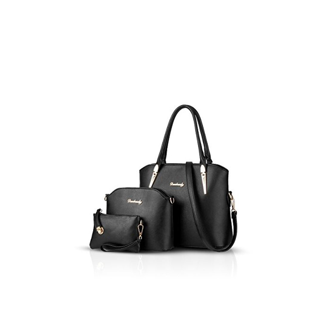 Moda NICOLE&DORIS Bolso para Mujer Bolsos de Mano Bolsos 3 Piezas Bolsos de Hombro para Damas Totes Bolsos Bandolera Negro