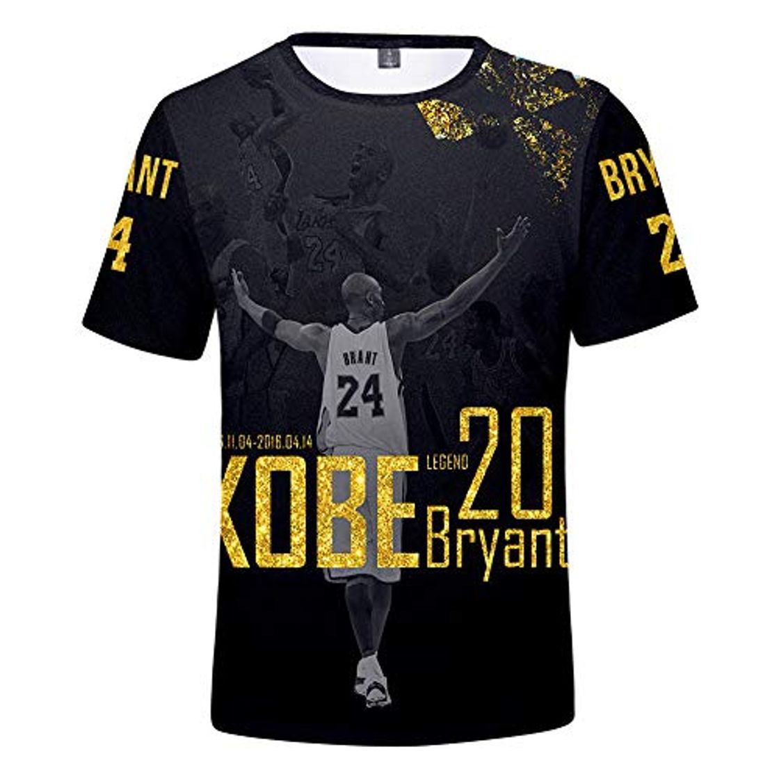 Fashion Camiseta de Manga Corta para Hombre Lakers Kobe Bryant Camiseta Mamba Camiseta