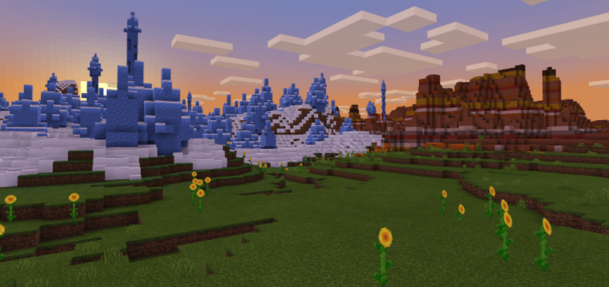 Fashion Ice Spike/Eroded Badlands/Sunflower Plains at Spawn With Villages ...