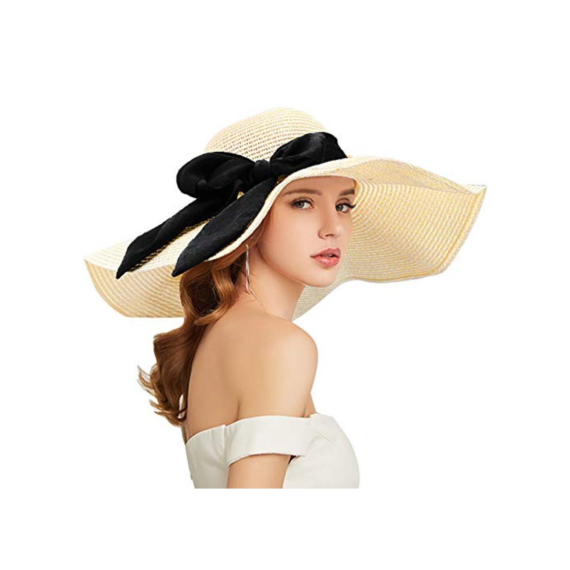 Product Tencoz Sombrero para el Sol para Mujer, Sombrero de Paja Flexible de