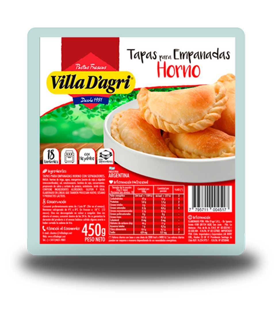 Producto Tapas de empanada Villa d'agri