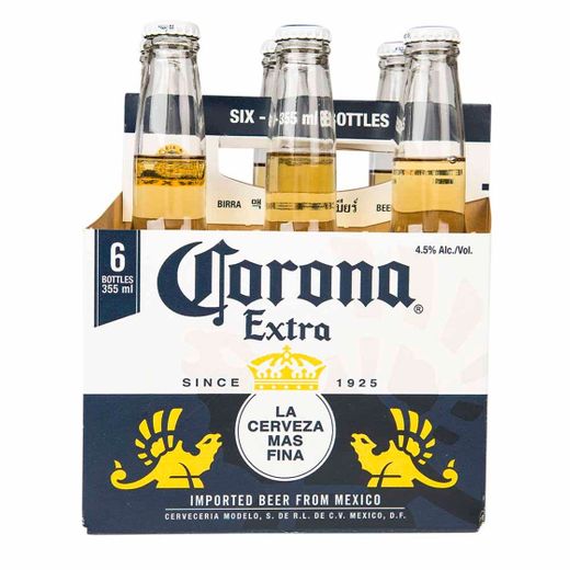 Cerveza CORONA Extra 6 Pack Botella 355ml