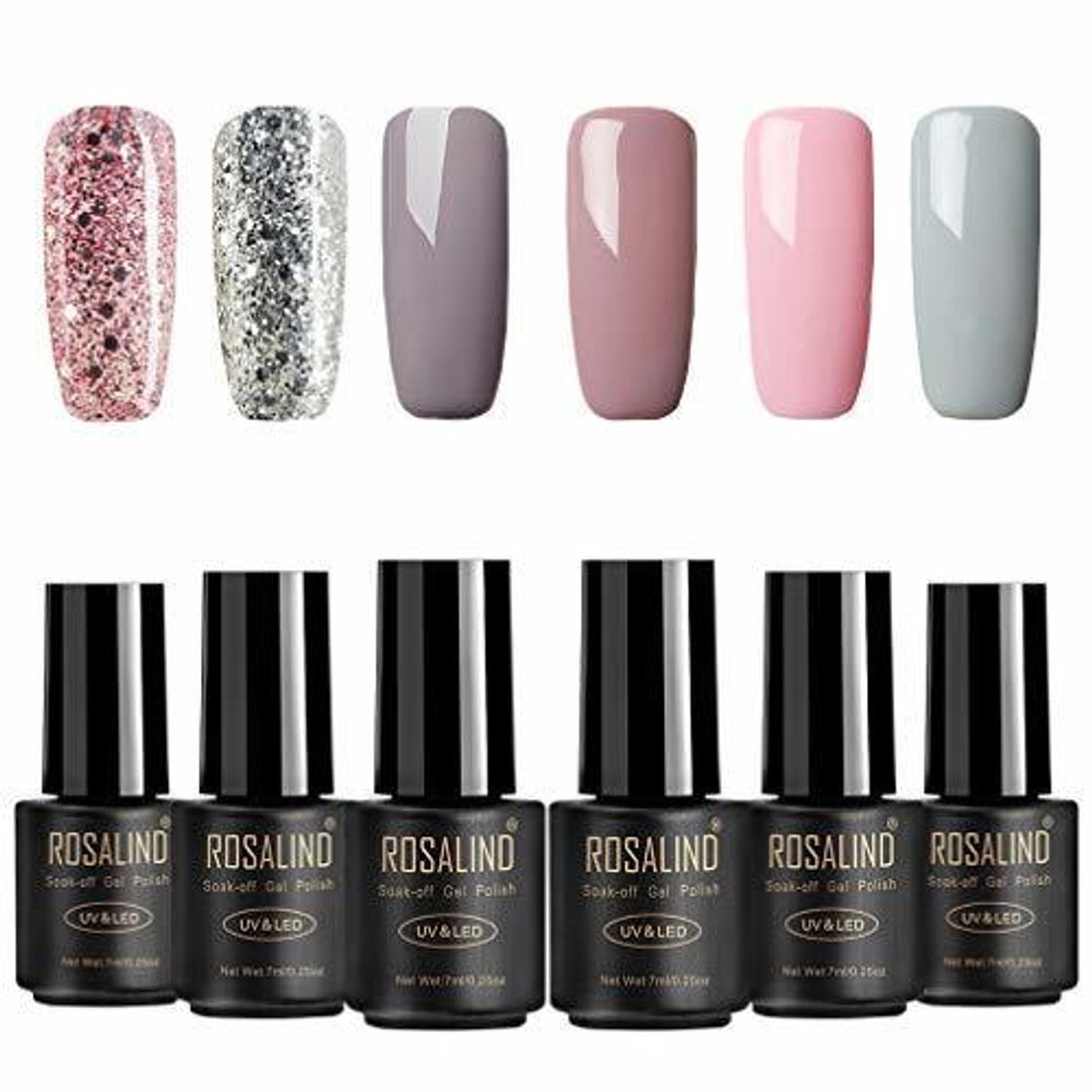 Beauty ROSALIND 6 * 7ml Sets de uñas 4* Color sólido