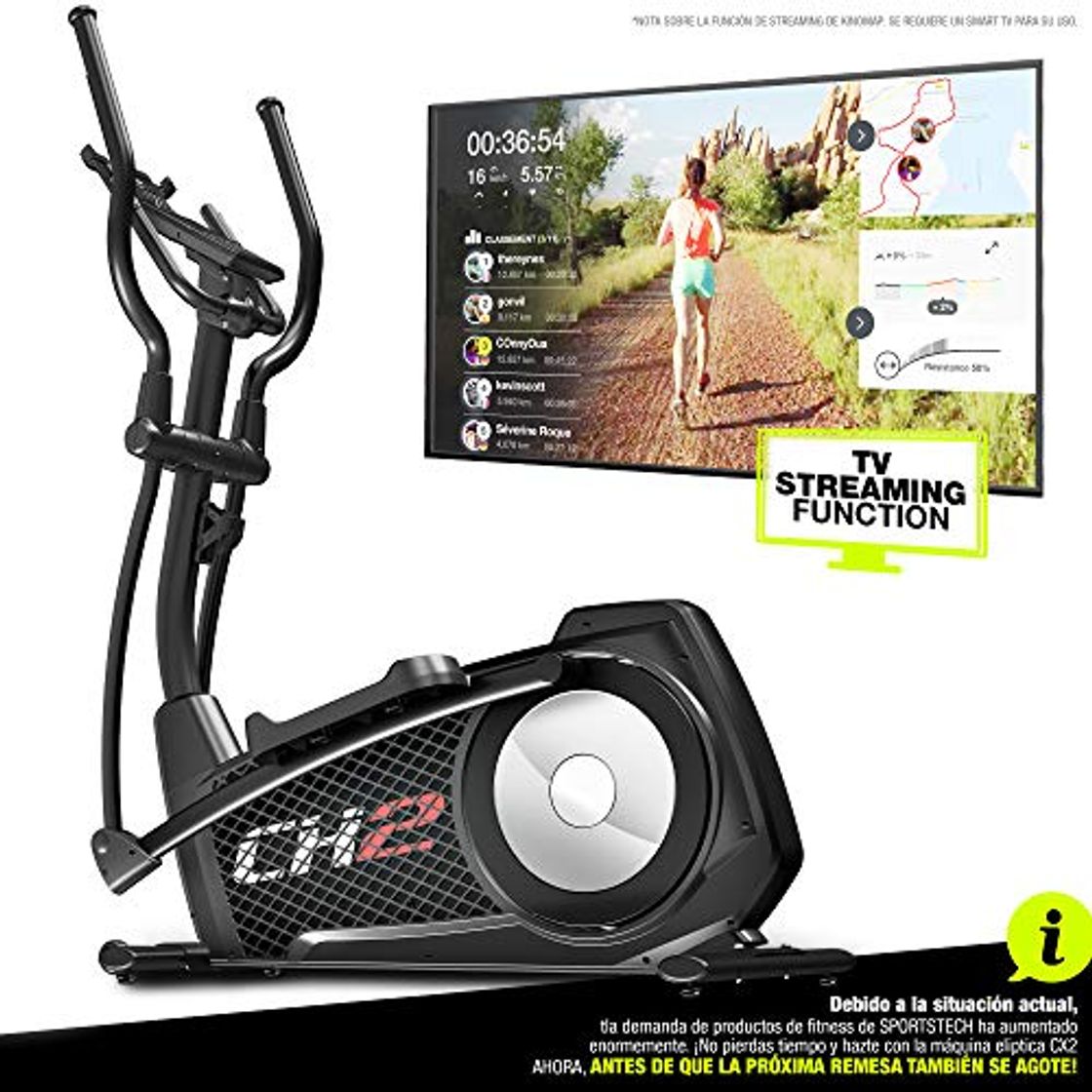 Producto Sportstech CX2 Bicicleta elíptica con aplicación para Smartphone