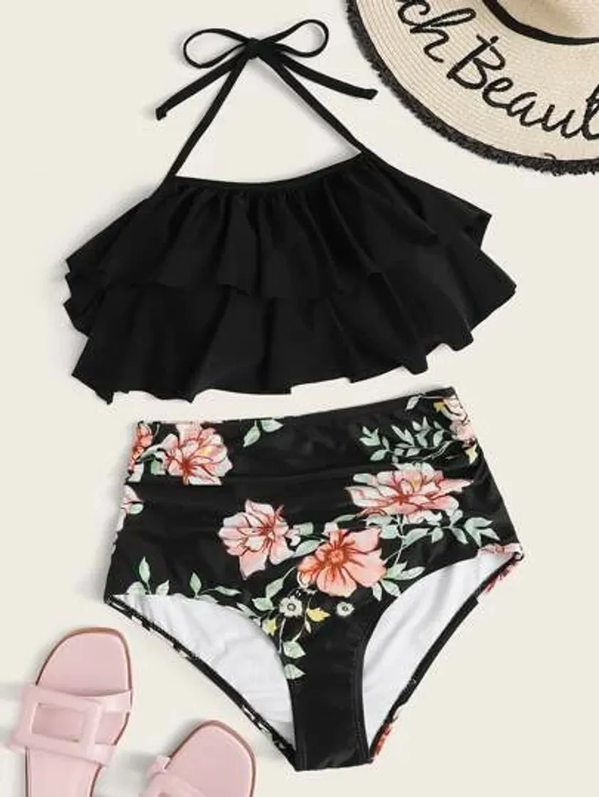 Moda Tiered Layered Random Floral Bikini Swimsuit | SHEIN USA