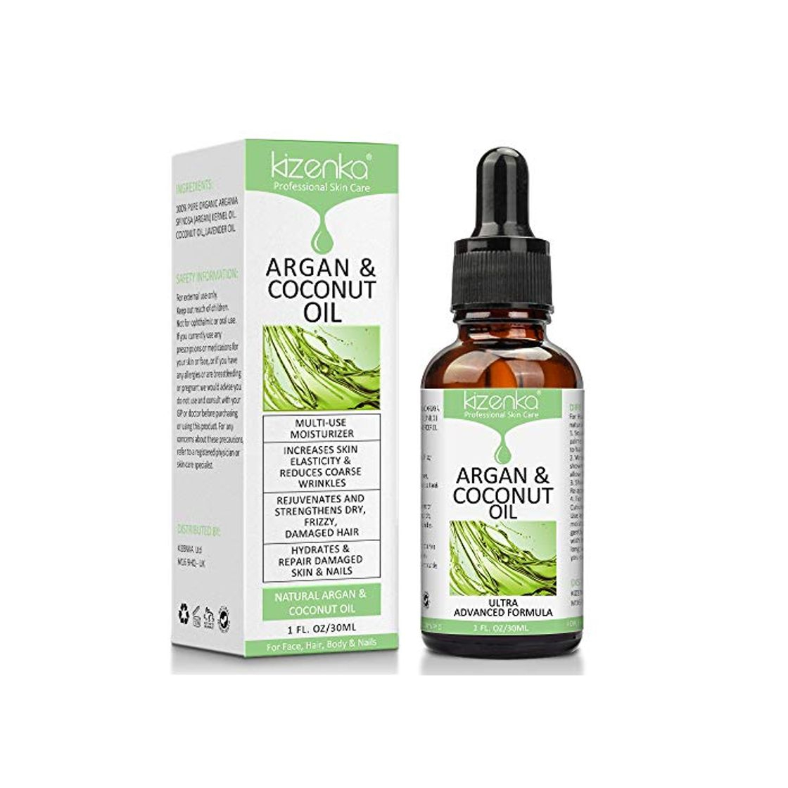 Productos kizenka Aceite de argán y coco para el cuidado de la piel