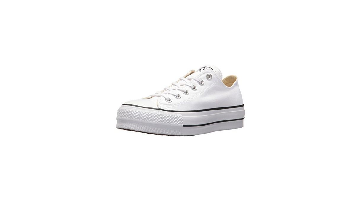 Fashion Converse Chuck Taylor CTAS Lift Ox Canvas, Zapatillas para Mujer, Blanco