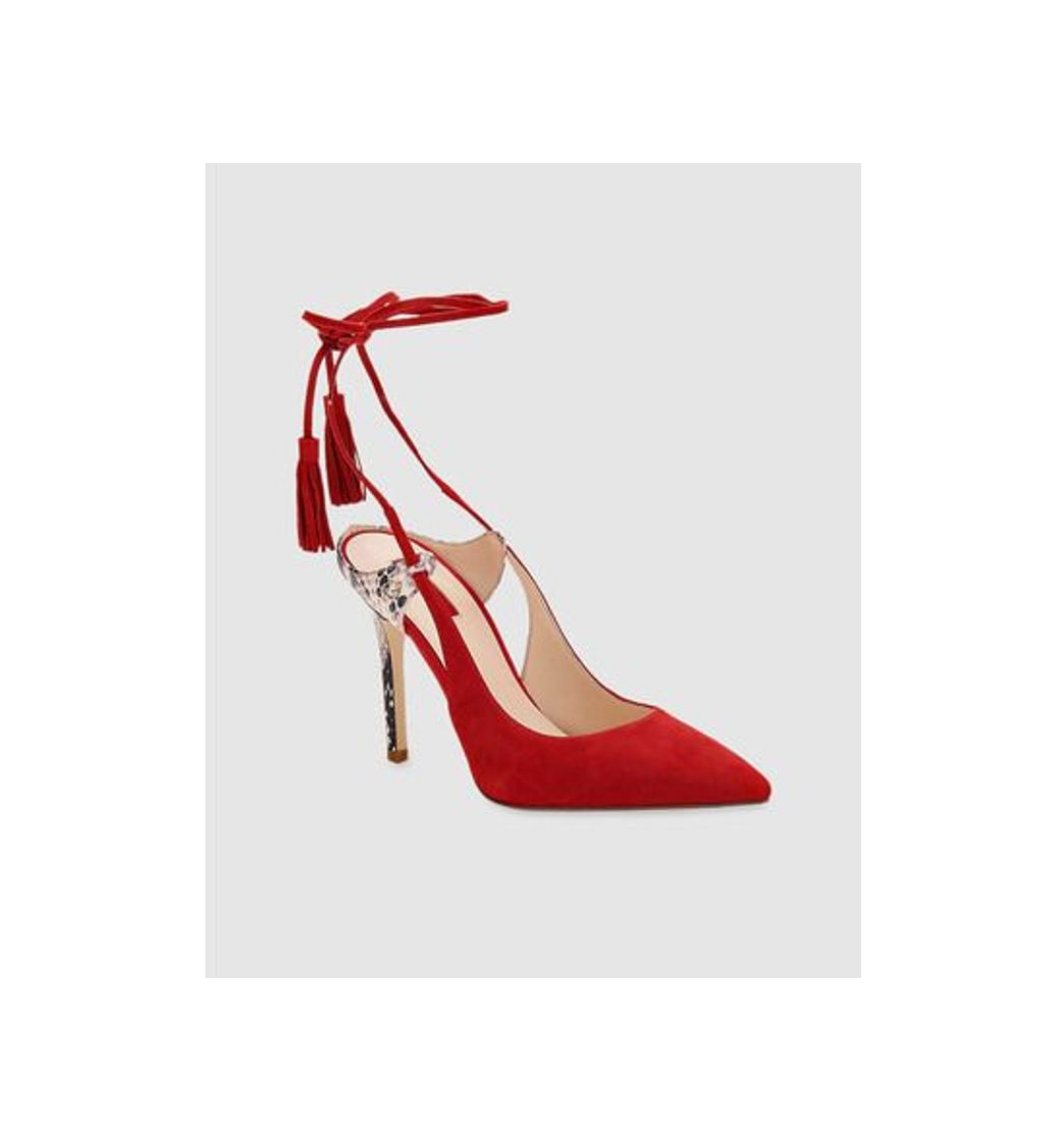 Social Guess Decollete - Zapatos de vestir de ante para mujer rojo BURGU