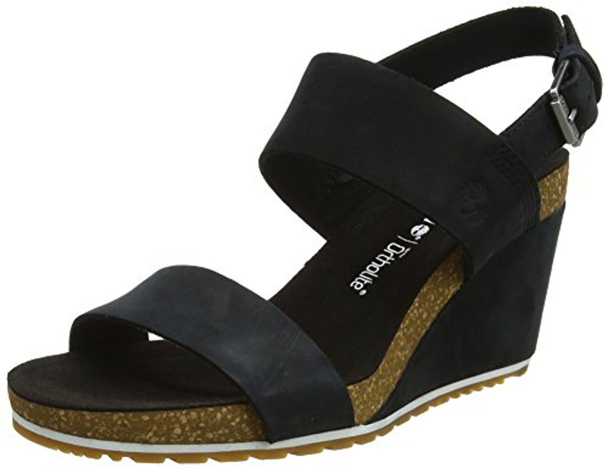 Moda Timberland Capri Sunset Wedge, Sandalias para Mujer, Negro