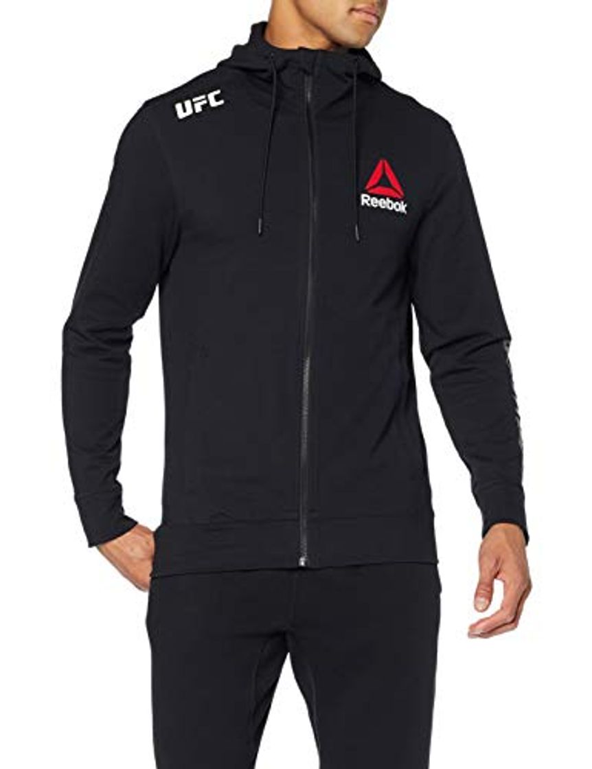 Fashion Reebok UFC FK Blank Walkout Hood Sudadera, Hombre, Negro