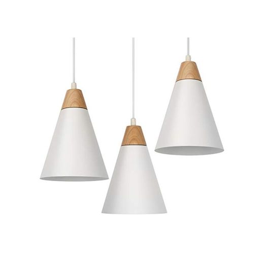 Tomons Lámpara de techo LED Lámpara Colgante Blanco Kit de 3 Escandinavo Moderno Estilo para la Sala Comedor Restaurante