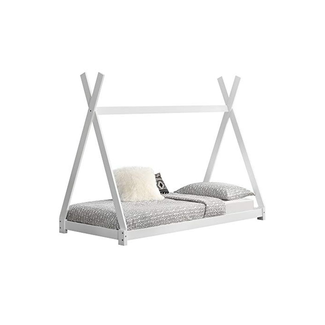 Social [en.casa]®] Cama para niños pequeños Cama Infantil 200 x 90cm Estructura Tipi