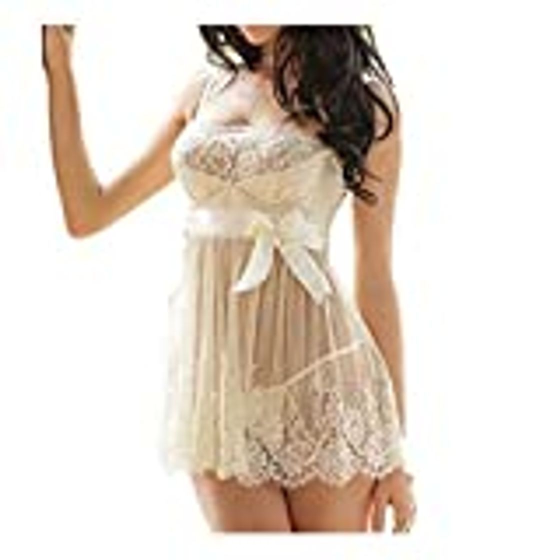 Social Lenceria Sexy Mujer Correas Sujetador y Panty Liga Conjunto Ropa Interior Babydoll Atractiva De Muselina Ropa de Dormir de TentacióN Deep V Lencería Pijamas riou