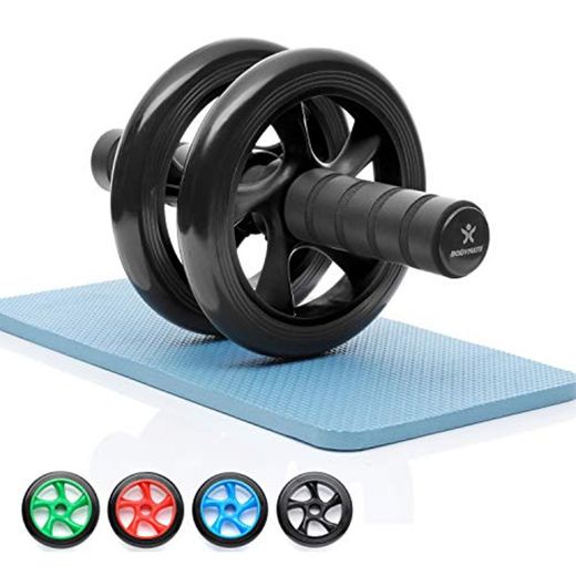 BODYMATE AB Roller Classic I de Abdominales con Alfombrilla I Nero I