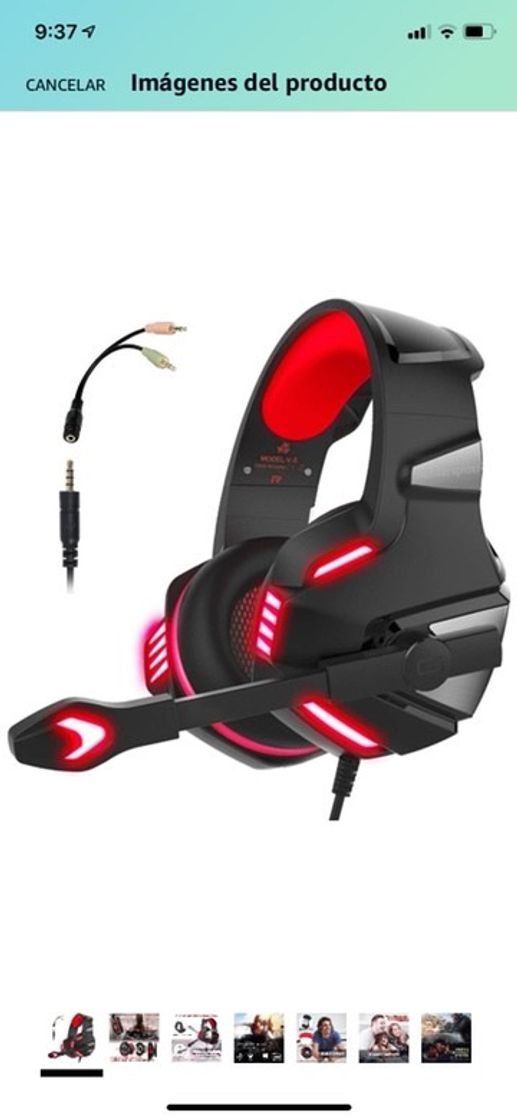 Producto Audifonos Gamer con microfono y luz Led