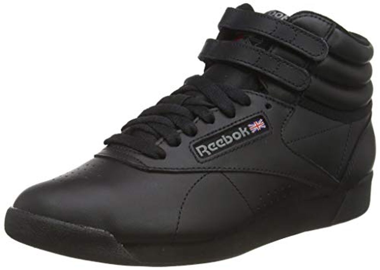 Social Reebok Freestyle Hi - Zapatillas de cuero para mujer, Negro